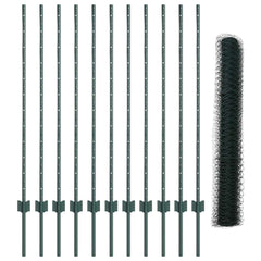 Hexagonal Fence with Post 25 x 0.8 m PVC-Coated Steel Green 25 x 0.8 m – 50 x 0.5 m 25 x 1.2 m fence (5 cm width mesh)
