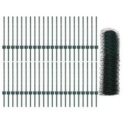 Hexagonal Fence with Post 100 x 0.8 m PVC-Coated Steel Green 100 x 0.6 m – 100 x 1.6 m 100 x 0.6 m fence (5 cm width mesh)