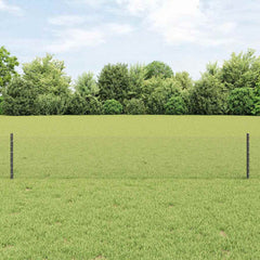 vidaXL Hexagonal Fence with Post 10 x 0.4 m PVC-Coated Steel Grey Mesh 1