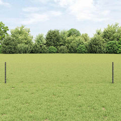 vidaXL Hexagonal Fence with Post 10 x 0.4 m PVC-Coated Steel Grey Mesh 1