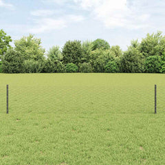 vidaXL Hexagonal Fence with Post 10 x 0.4 m PVC-Coated Steel Grey Mesh 1