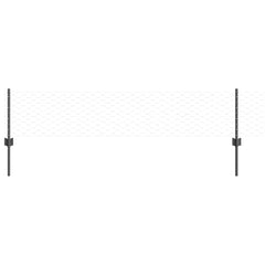 vidaXL Hexagonal Fence with Post 10 x 0.4 m PVC-Coated Steel Grey Mesh 2