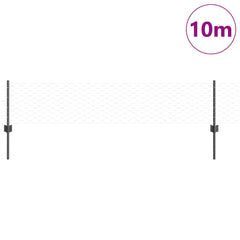 vidaXL Hexagonal Fence with Post 10 x 0.4 m PVC-Coated Steel Grey Mesh 3