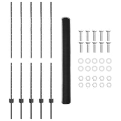 vidaXL Hexagonal Fence with Post 10 x 1.4 m PVC-Coated Steel Grey Mesh 6