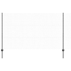vidaXL Hexagonal Fence with Post 10 x 1.4 m PVC-Coated Steel Grey Mesh 2