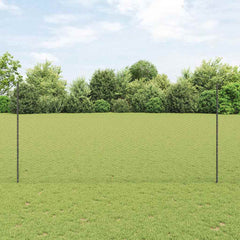 vidaXL Hexagonal Fence with Post 10 x 1.5 m PVC-Coated Steel Grey Mesh 1