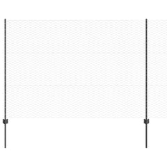vidaXL Hexagonal Fence with Post 10 x 1.5 m PVC-Coated Steel Grey Mesh 2