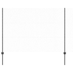 vidaXL Hexagonal Fence with Post 10 x 1.5 m PVC-Coated Steel Grey Mesh 2