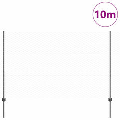 vidaXL Hexagonal Fence with Post 10 x 1.5 m PVC-Coated Steel Grey Mesh 3