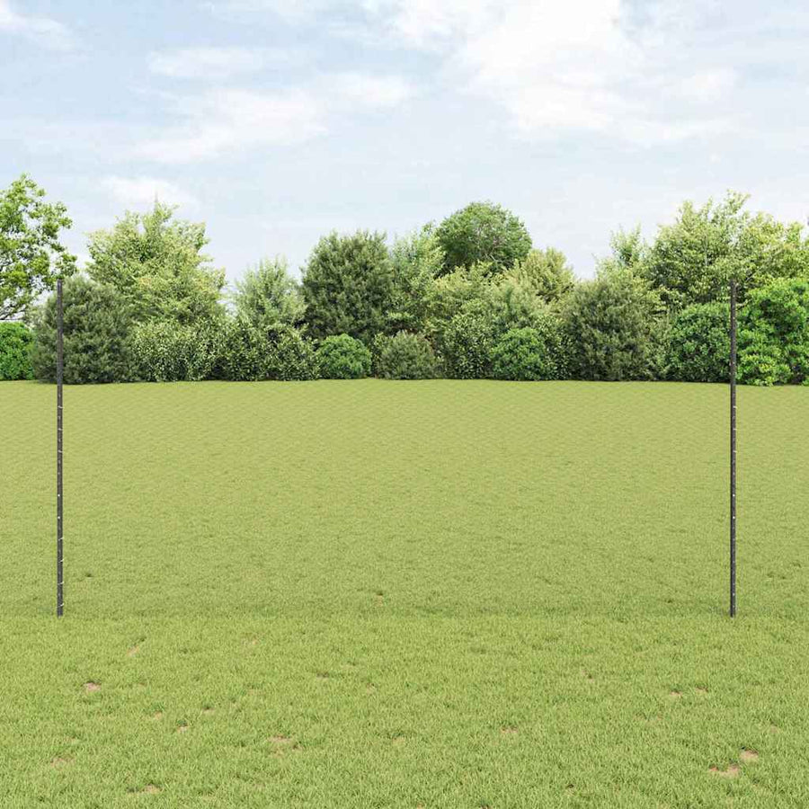 Hexagonal Fence with Post PVC-Coated Steel Grey Mesh