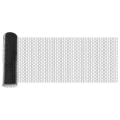 vidaXL Hexagonal Fence with Post 25 x 0.5 m PVC-Coated Steel Grey Mesh 6