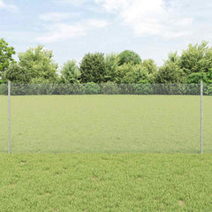 vidaXL Hexagonal Fence with Post 10 x 0.8 m Galvanised Steel Silver 1