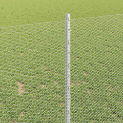 vidaXL Hexagonal Fence with Post 10 x 1 m Galvanised Steel Silver Mesh 4