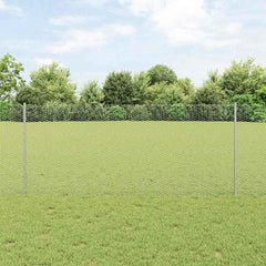 vidaXL Hexagonal Fence with Post 10 x 1 m Galvanised Steel Silver Mesh 1