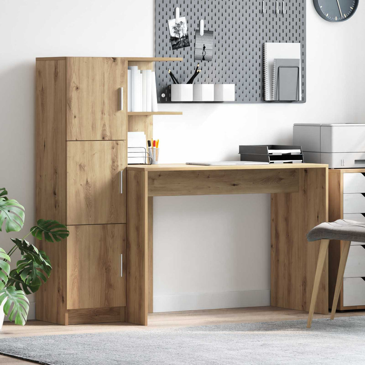 Desk 133.5 x 50 x 124 cm 2 pcs Artisan oak