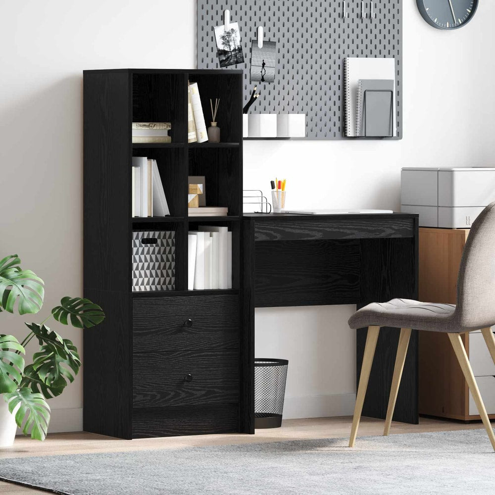 Desk 115.5 x 40 x 127 cm 2 pcs Width 70 cm Black oak