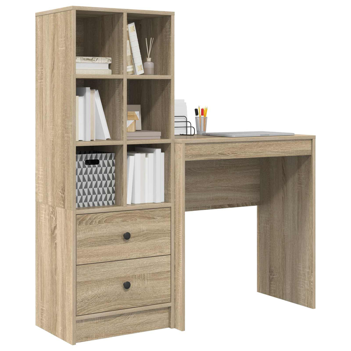 Desk 115.5 x 40 x 127 cm 2 pcs Width 70 cm Sonoma oak
