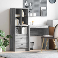 Desk 115.5 x 40 x 127 cm 2 pcs Width 70 cm Grey sonoma