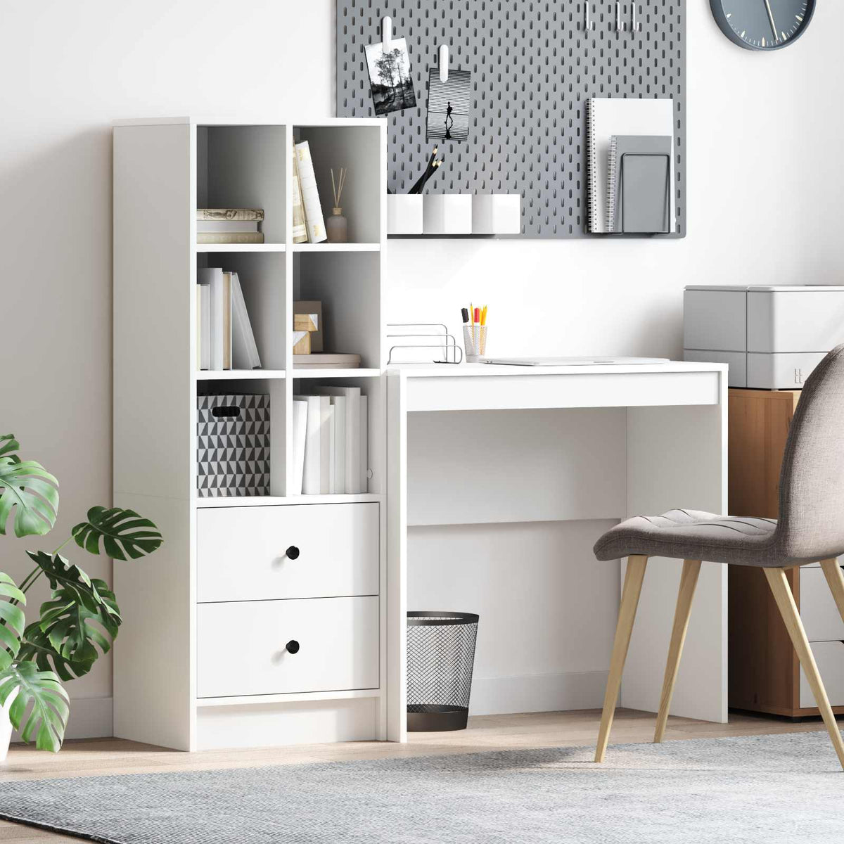 Desk 125.5 x 40 x 127 cm 2 pcs Width 80 cm White
