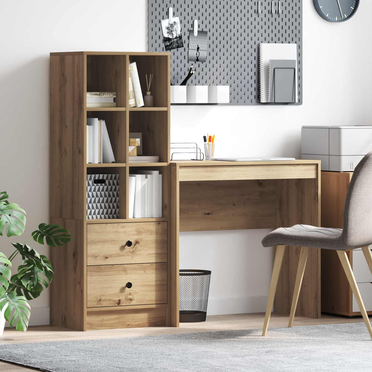 Desk 125.5 x 40 x 127 cm 2 pcs Width 80 cm Artisan oak