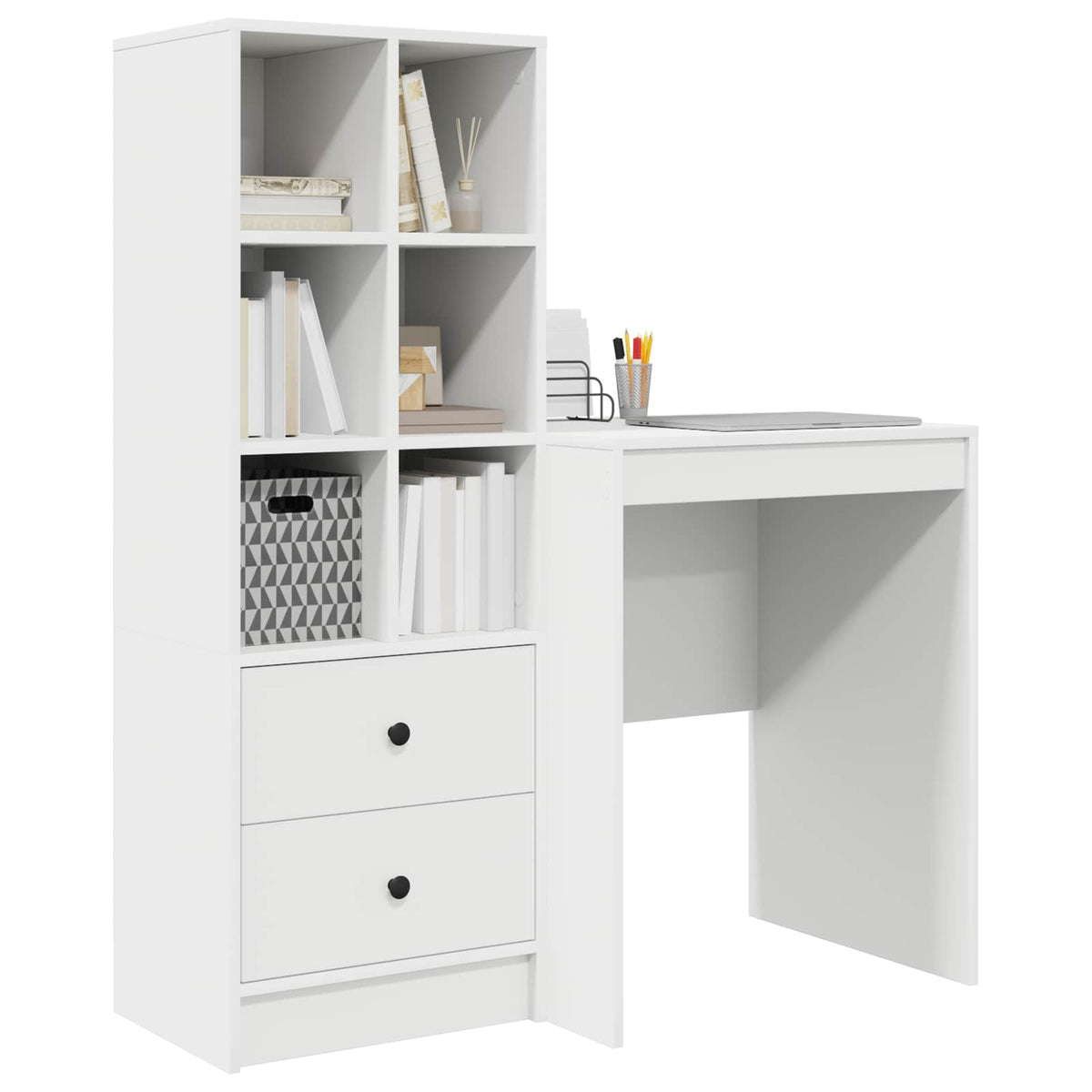 Desk 105.5 x 50 x 127 cm 2 pcs Width 60 cm White