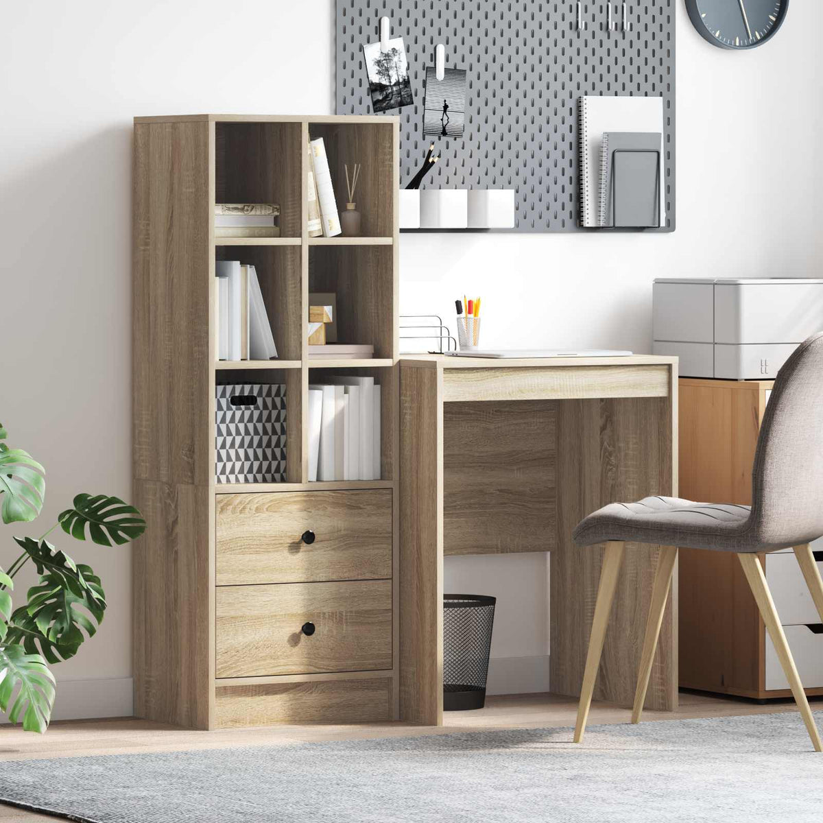Desk 105.5 x 50 x 127 cm 2 pcs Width 60 cm Sonoma oak
