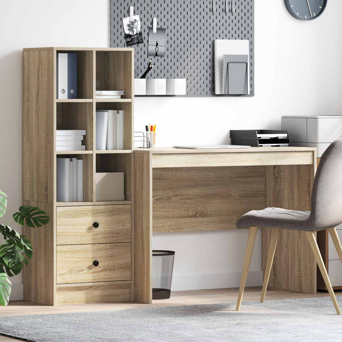 Desk 145.5 x 50 x 127 cm 2 pcs Width 100 cm Sonoma oak