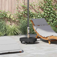 vidaXL Parasol Base 30kg Black Granite and Stainless Steel Round 1
