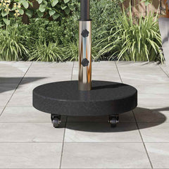 vidaXL Parasol Base 30kg Black Granite and Stainless Steel Round 4