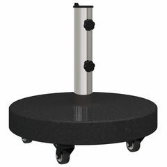 vidaXL Parasol Base 30kg Black Granite and Stainless Steel Round 2