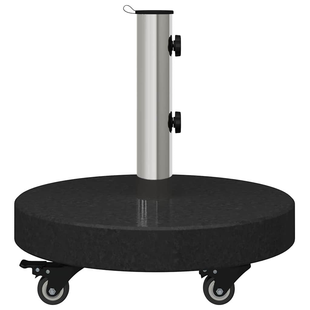 vidaXL Parasol Base 30kg Black Granite and Stainless Steel Round 6