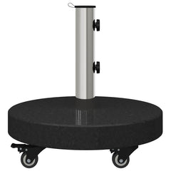 vidaXL Parasol Base 30kg Black Granite and Stainless Steel Round 6