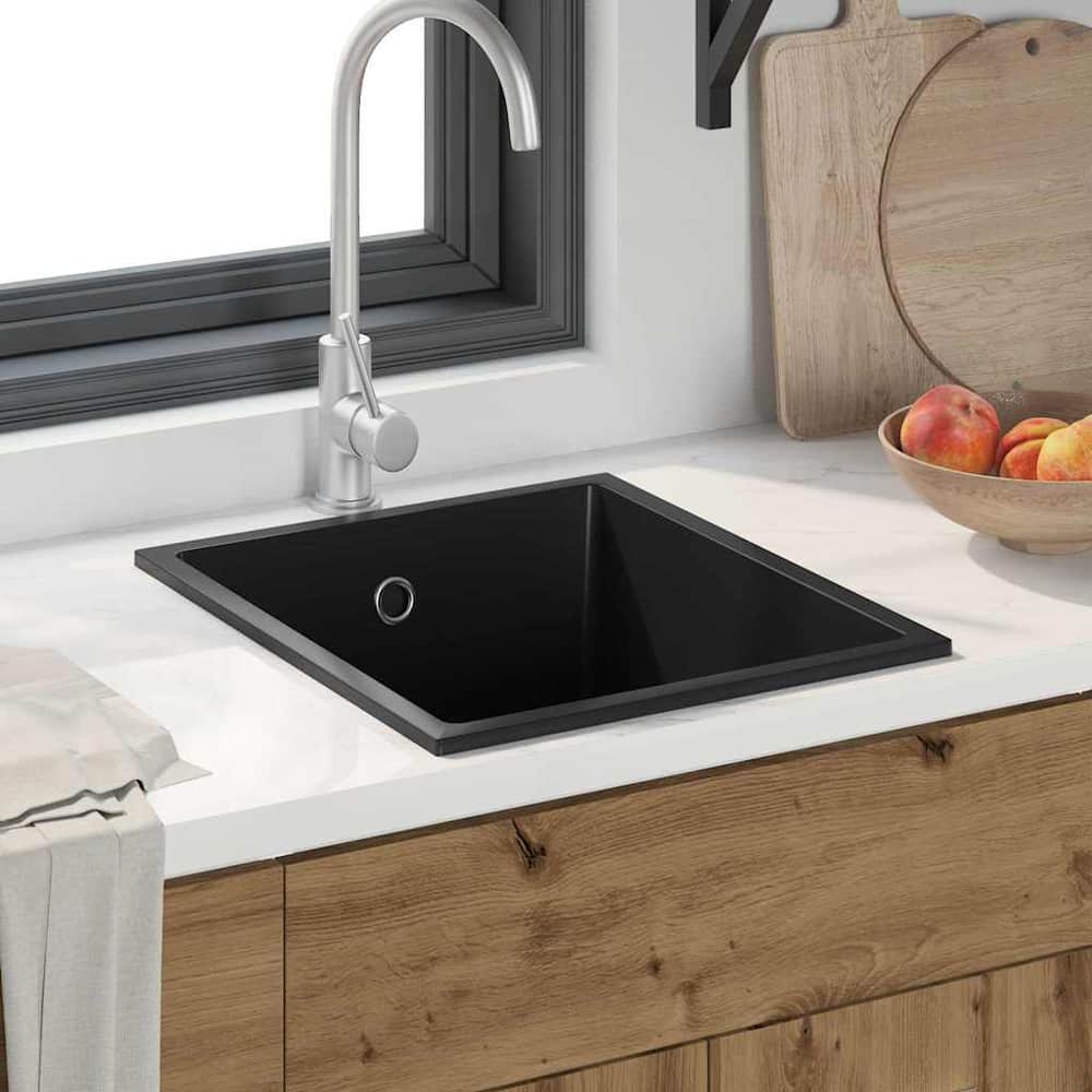 Kitchen Sink 38 x 44 x 20 cm Granite Black 380 mm 200 mm