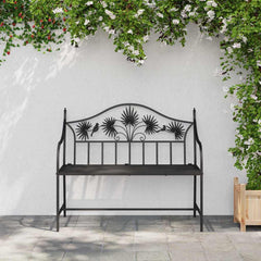 vidaXL Garden Bench Black 104 x 52.5 x 89 cm Steel 3