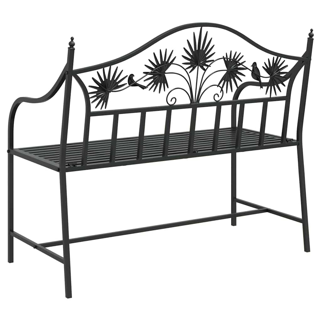 vidaXL Garden Bench Black 104 x 52.5 x 89 cm Steel 6