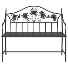 vidaXL Garden Bench Black 104 x 52.5 x 89 cm Steel 4