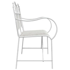 vidaXL Garden Bench 2 -Seater 103.5 x 59 x 89 cm Steel Antique White 5