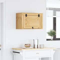 Cabinet SKI Honey Brown 80 x 46 x 81 cm Solid Pine Wood Wall cabinet with flip-up door