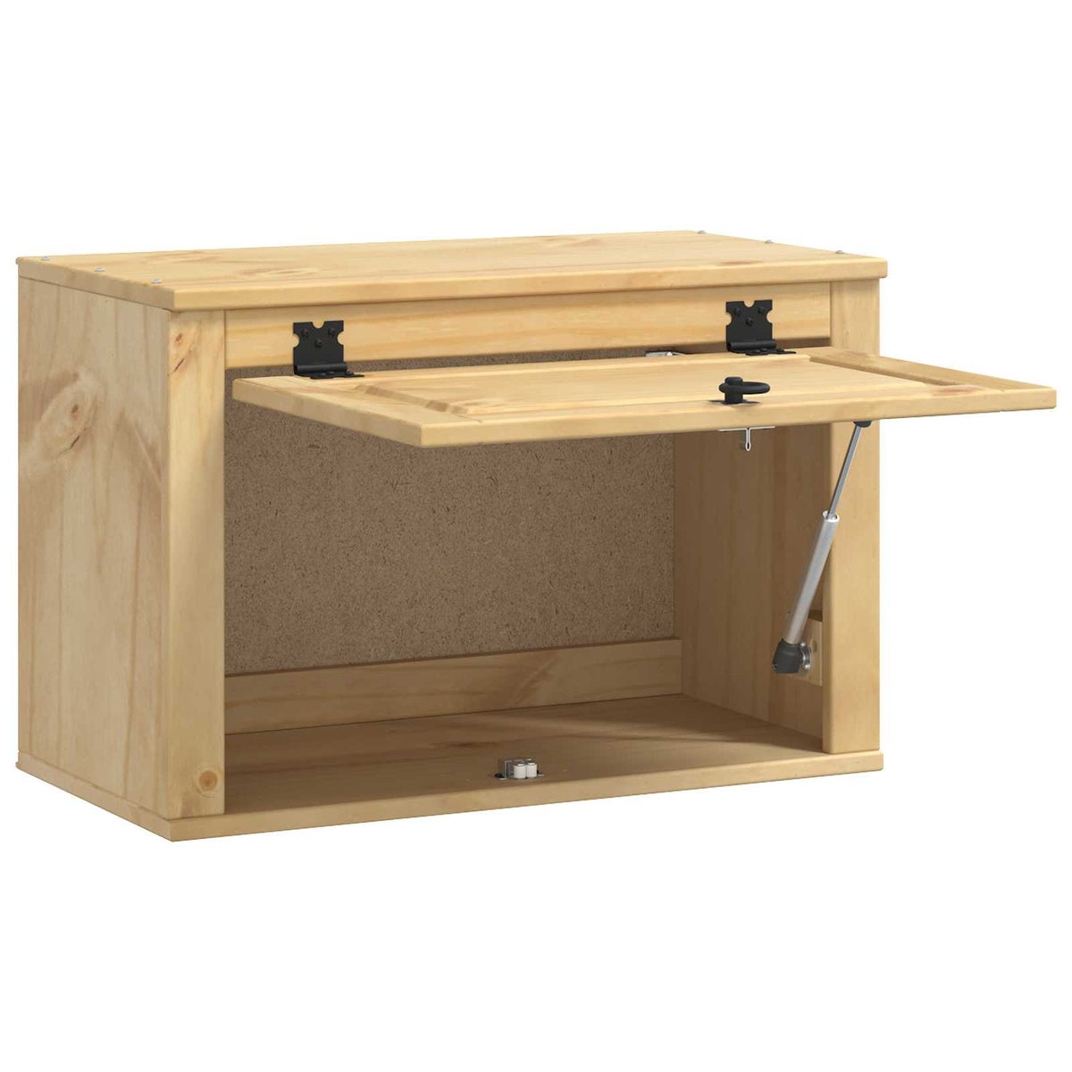 Cabinet SKI Honey Brown 80 x 46 x 81 cm Solid Pine Wood Wall cabinet with flip-up door