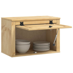 Cabinet SKI Honey Brown 80 x 46 x 81 cm Solid Pine Wood Wall cabinet with flip-up door