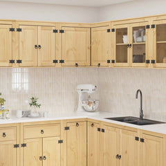 Cabinet SKI Honey Brown 80 x 46 x 81 cm Solid Pine Wood Corner wall cabinet