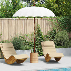 vidaXL Balinese Parasol Cream 190 x 190 x 260 cm Cotton and solid wood 1