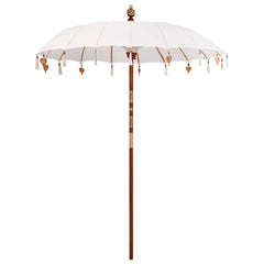 vidaXL Balinese Parasol Cream 190 x 190 x 260 cm Cotton and solid wood 2