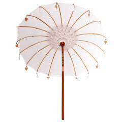 vidaXL Balinese Parasol Cream 190 x 190 x 260 cm Cotton and solid wood 5