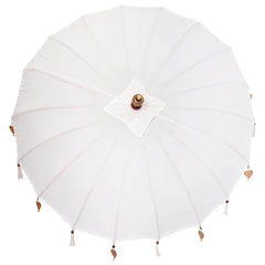 vidaXL Balinese Parasol Cream 190 x 190 x 260 cm Cotton and solid wood 6