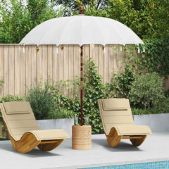 vidaXL Balinese Parasol Cream 220 x 220 x 260 cm Cotton and solid wood 1