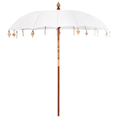 vidaXL Balinese Parasol Cream 220 x 220 x 260 cm Cotton and solid wood 2