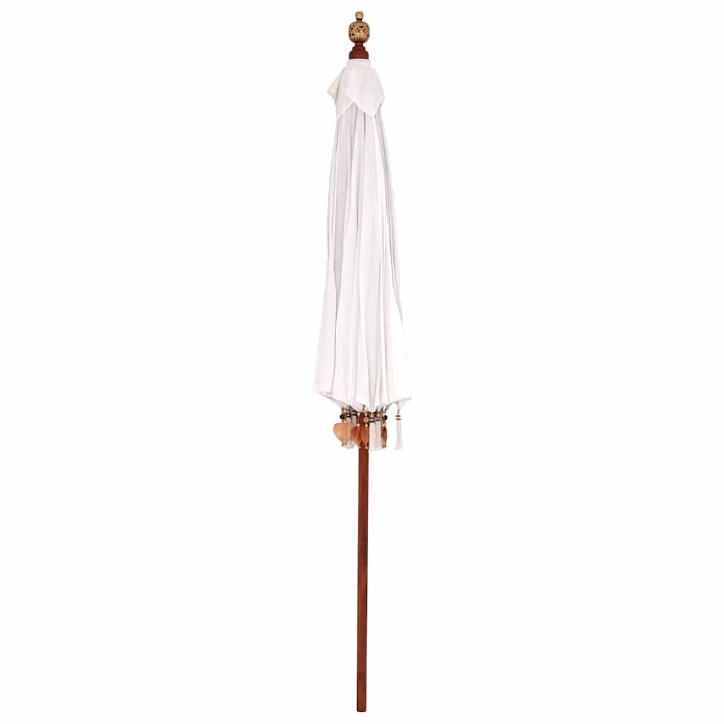 vidaXL Balinese Parasol Cream 220 x 220 x 260 cm Cotton and solid wood 4
