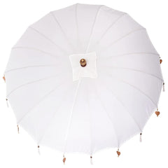 vidaXL Balinese Parasol Cream 220 x 220 x 260 cm Cotton and solid wood 6