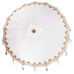 vidaXL Balinese Parasol Cream 190 x 190 x 260 cm Cotton and Wood 6